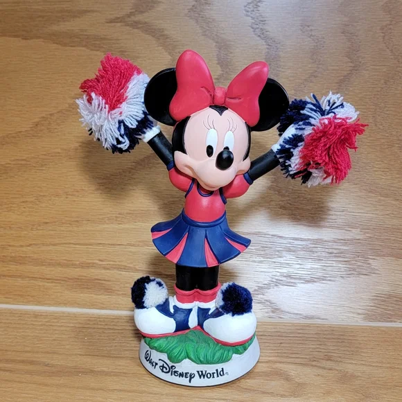 Vintage Walt Disney World Bobblehead Minnie Mouse Cheerleader Red, Blue … - Picture 6 of 15